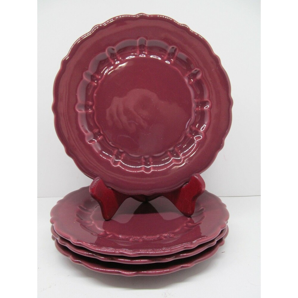Cuisine Provencale Burgundy MATCERAMICA 8"  Salad plates bundle of 4 - Picture 7 of 11
